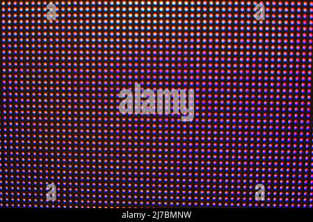 LED-Bildschirm Nahaufnahme mit einem RGB-winzigen Lichter Stockfoto