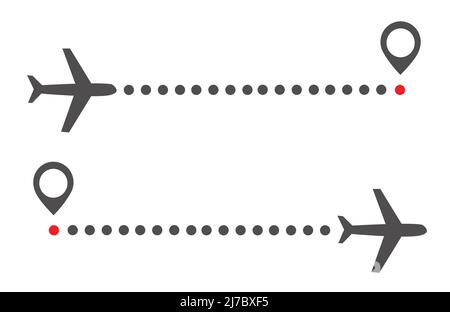 Fluglinie Pfad Route Stock Vektor