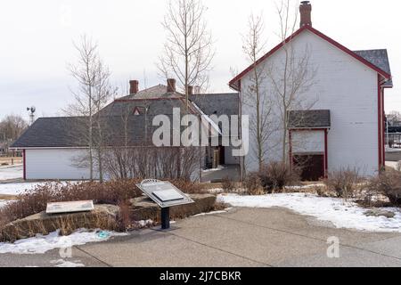 Calgary, ab, Kanada - März 14 2022 : Fort Calgary National Historic Site of Canada. Stockfoto