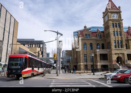 Calgary, ab, Kanada - 14 2022. März: Ctrain-Haltestelle am City Hall-Bahnhof. Im Stadtzentrum Von Calgary. Stockfoto