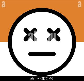 Gesichtssymbol mit kreuzmarkierten Augen. Bearbeitbarer Vektor. Stock Vektor