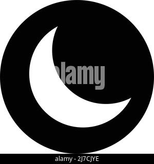 Symbol für die Silhouette des Halbmondes. Nachthimmel. Bearbeitbarer Vektor. Stock Vektor
