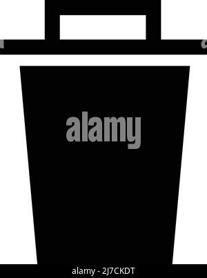 Symbol für die Silhouette des Abfalleimer. Bearbeitbarer Vektor. Stock Vektor