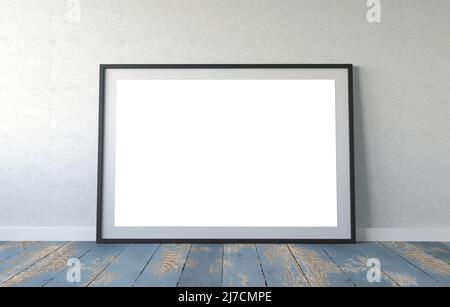 Leerer Frame Poster-Mockup. 3D Abbildung Stockfoto