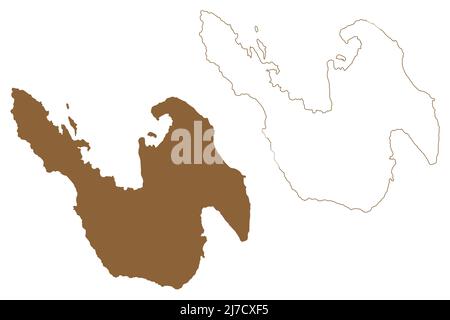 Sabang Island (Republik Indonesien, Indischer Ozean, Malaiischer Archipel) Kartenvektordarstellung, Skizze Pulau Weh Karte Stock Vektor