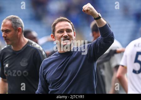 Frank Lampard, Manager von Everton, feiert den Sieg über Leicester City Stockfoto