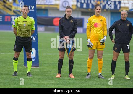 Suning Center, Mailand, Italien, 07. Mai 2022, Alborghetti Lisa (FC Internazionale) Durante Liska (FC Internazionale) - Sonstevold Anja (FC INternazio Stockfoto