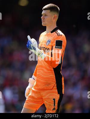 Leeds United Torwart Illan Meslier während des Spiels der Premier League im Emirates Stadium, London. Bilddatum: Sonntag, 8. Mai 2022. Stockfoto