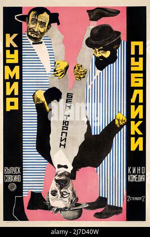Jahrgang 1920s Sowjetische Avantgarde Filmplakat für : IDOL DER ÖFFENTLICHKEIT 1921 - Plakat der Stenberg Brothers - Vladimir Stenberg, Georgii Stenberg Stockfoto