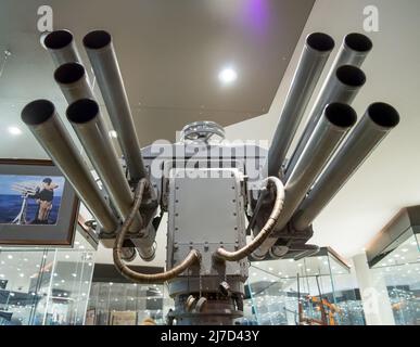 Tula, Russland - 04. Januar 2021: Kleiner Granatwerfer DP-65, Staatliches Waffenmuseum Tula Stockfoto