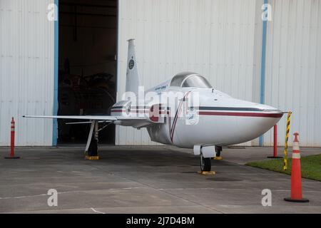 Titusville, FL - Sep 10 2021: Shaped Sonic Boom Demonstration entwickelt von der NASA von einer F-5 Stockfoto