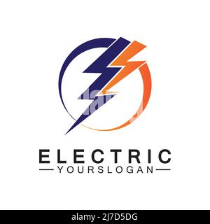 Blitz Blitz Blitz Strom Logo Design Vorlage Stock Vektor