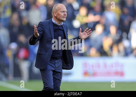 Broendby, Dänemark. 08., Mai 2022. Cheftrainer Niels Frederiksen aus Broendby, WENN er während des Superliga-Spiels 3F zwischen Broendby IF und dem FC Kopenhagen im Brondby Stadium gesehen wurde. (Bildnachweis: Gonzales Photo - Rune Mathiesen). Stockfoto