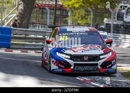 Pau, Frankreich, 08/05/2022, 18 MONTEIRO Tiago (PRT,) Ã&#x89;quipe LIQUI MOLY Engstler, Honda Civic Type R TCR, Action während des WTCR - Race of France 2022, 1. Runde des FIA World Touring Car Cup 2022, vom 7. Bis 8. Mai in Pau, Frankreich - Foto: Damien Doumergue/DPPI/LiveMedia Stockfoto