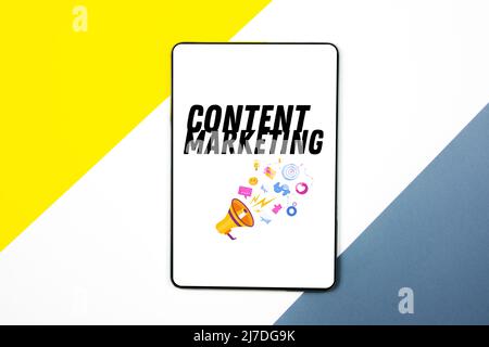 CONTENT marketing Daten Blogging Medien Publikation Informationen Vision Inhalt Konzept Stockfoto