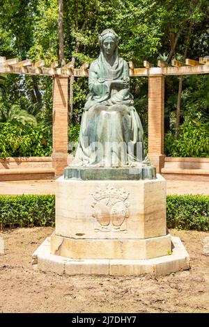 Statue der Infantin María Luisa im Parque de María Luisa sevilla Sevilla Spanien Stockfoto