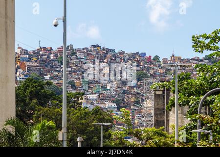 Rocinha Favela in Rio de Janeiro, Brasilien. Stockfoto