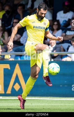 Villarreal, Spanien, 8. Mai 2022. Villarreals Raul Albiol während des La Liga-Spiels zwischen Villarreal cf und Sevilla FC. Foto von Jose Miguel Fernandez /Alamy Live News ) Stockfoto