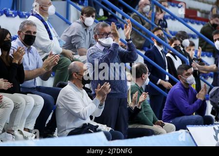 Cremona, Italien, Mai 08 2022, Aldo Vanoli während der Vanoli Basket Cremona gegen Dolomiti Energia Trentino, Italienische Basketball A Serie Championship in Cremona, Italien, Mai 08 2022 Stockfoto