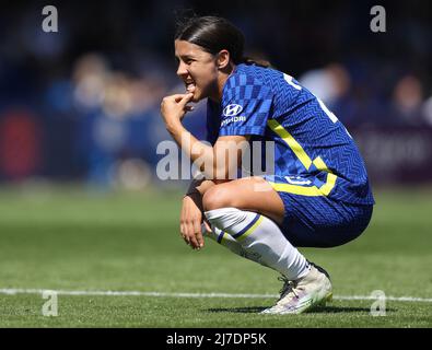 Kington upon Thames, England, 8.. Mai 2022. Sam Kerr von Chelsea während des Spiels der FA Women's Super League in Kingsmeadow, Kington upon Thames. Bildnachweis sollte lauten: Paul Terry / Sportimage Stockfoto