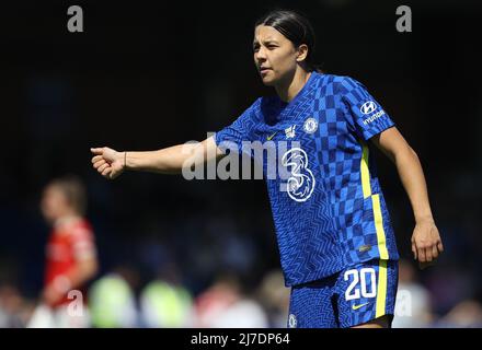 Kington upon Thames, England, 8.. Mai 2022. Sam Kerr von Chelsea während des Spiels der FA Women's Super League in Kingsmeadow, Kington upon Thames. Bildnachweis sollte lauten: Paul Terry / Sportimage Stockfoto