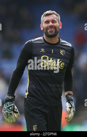 London, England, 7. Mai 2022. Watford-Torwart Ben Foster erwärmt sich während des Premier League-Spiels zwischen Crystal Palace und Watford im Selhurst Park, London, England am 7. Mai 2022. Foto von Ken Sparks. Nur zur redaktionellen Verwendung, Lizenz für kommerzielle Nutzung erforderlich. Keine Verwendung bei Wetten, Spielen oder Veröffentlichungen einzelner Clubs/Vereine/Spieler. Stockfoto