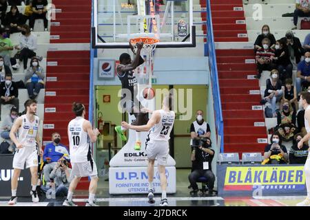 Cremona, Italien, Mai 08 2022, Malik Dime (Vanoli Cremona) während der Vanoli Basket Cremona gegen Dolomiti Energia Trentino, Italienische Basketball A Serie Championship in Cremona, Italien, Mai 08 2022 Stockfoto