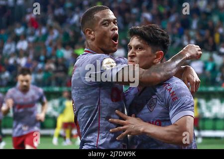 SP - Sao Paulo - 05/08/2022 - BRASILIANISCHER A 2022, PALMEIRAS X FLUMINENSE - Deutscher Cano Spieler von Fluminense feiert sein Tor mit Caio Paulista Spieler seiner Mannschaft während eines Spiels gegen Palmeiras im Arena Allianz Parque Stadion für die brasilianische Meisterschaft A 2022. Foto: Marcello Zambrana/AGIF/Sipa USA Stockfoto