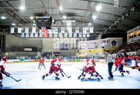 Coventry, Großbritannien, 7. Mai 2022. Ein Gesicht beim internationalen Spiel zwischen GB und Dänemark am 7. Mai 2022 in Skydome, Coventry, Großbritannien. Foto von Phil Hutchinson. Nur zur redaktionellen Verwendung, Lizenz für kommerzielle Nutzung erforderlich. Keine Verwendung bei Wetten, Spielen oder Veröffentlichungen einzelner Clubs/Vereine/Spieler. Stockfoto