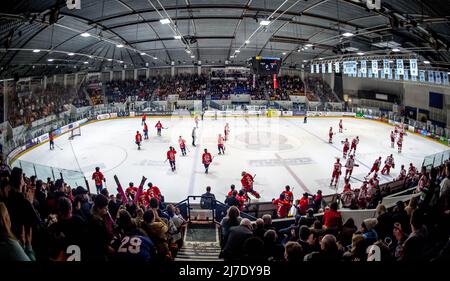 Coventry, Großbritannien, 7. Mai 2022. Spielen Sie während des Internationalen Spiels zwischen GB und Dänemark im Skydome, Coventry, Großbritannien, am 7. Mai 2022. Foto von Phil Hutchinson. Nur zur redaktionellen Verwendung, Lizenz für kommerzielle Nutzung erforderlich. Keine Verwendung bei Wetten, Spielen oder Veröffentlichungen einzelner Clubs/Vereine/Spieler. Stockfoto