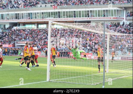8. Mai 2022, Tunis, Tunesien: Tunis, Tunesien 08. Mai, 2022. GK Mohamed Debchi in Aktion von EST während der Tunis Hauptstadt Derby zwischen Club Africain (CA) und Esperance Sportive de Tunis (EST) im Stadion Rades im Rahmen der 3. Tage der Play-off-Phase der Liga 1 Fußball. (Bild: © Chokri Mahjoub/ZUMA Press Wire) Stockfoto