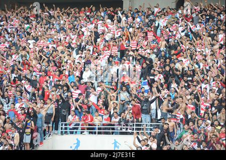 8. Mai 2022, Tunis, Tunesien: Tunis, Tunesien 08. Mai, 2022. Unterstützer von CA während des Derbys der Hauptstadt Tunis zwischen Club Africain (CA) und Esperance Sportive de Tunis (EST) im Stadion Rades im Rahmen des 3.-tägigen Spiels der Fußball-Liga 1. (Bild: © Chokri Mahjoub/ZUMA Press Wire) Stockfoto