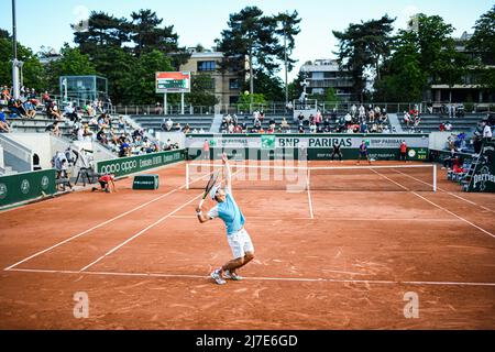 Gesamtansicht mit Mackenzie McDonald während der zweiten Runde bei Roland-Garros (French Open), Grand Slam Tennisturnier am 2. Juni 2021 bei Roland-GA Stockfoto