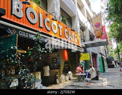 Boicot Cafe im Colonia Condesa Viertel von Mexiko-Stadt, Mexiko. Stockfoto