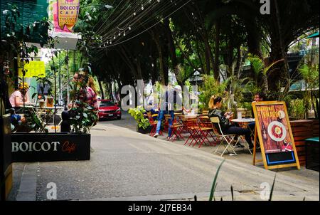 Boicot Cafe im Colonia Condesa Viertel von Mexiko-Stadt, Mexiko. Stockfoto