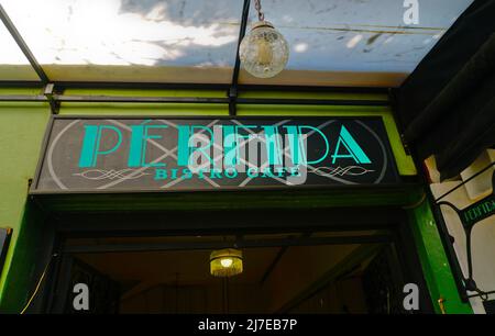 Perfida Bistro Cafe im Colonia Condesa-Viertel von Mexiko-Stadt, Mexiko. Stockfoto