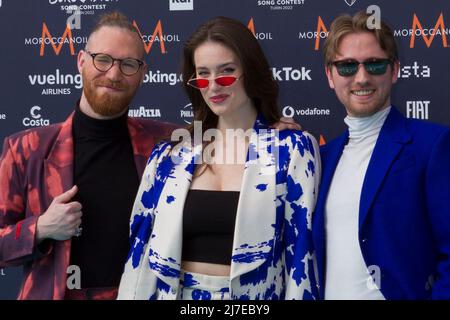 Turin, Italien. 08. Mai 2022. Tschechische Gruppe Wir sind Domi auf dem Türkisteppich des Eurovision Song Contest Stockfoto