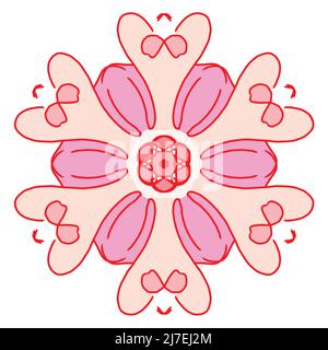 Dekorative rosa Kirschblüten Mandala Illustration geeignet für Ornament Stock Vektor