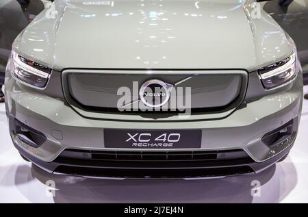 Nonthaburi, Thailand - 24. März 2022: Frontansicht des Volvo XC 40 RechARKARE auf der Motor Show 2022 Stockfoto