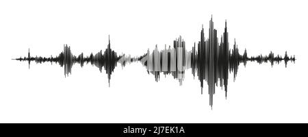 Seismograph-Messung oder Lie-Detektor-Grafik. Seismische Messungen mit Datensatz. Vektorgrafik isoliert auf weißem Hintergrund Stock Vektor