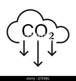 Symbolvektor zur Reduzierung von CO2-Emissionen für Grafikdesign, Logo, Website, soziale Medien, mobile App, UI-Abbildung Stock Vektor