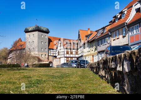 Impressionen aus der Weltkulturstadt Quedlinburg am Harz historische Altstadt Stockfoto