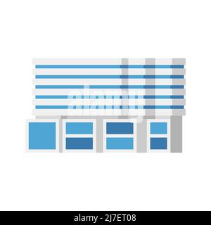 Modernes Stadtgebäude, isolierte Vektor-flache Cartoon-Illustration Stock Vektor