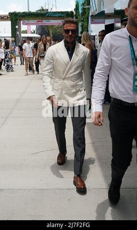 Miami, USA. 08.. Mai 2022. 08.05.2022, Miami International Autodrome, Miami, FORMULA 1 CRYPTO.COM MIAMI GRAND PRIX, im Bild Fussballstar David Beckham Credit: Independent Photo Agency/Alamy Live News Stockfoto