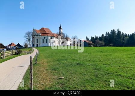 Deutschland Bayern Romantische Straße. Die Wallfahrtskirche wies (Wieskirche) Stockfoto