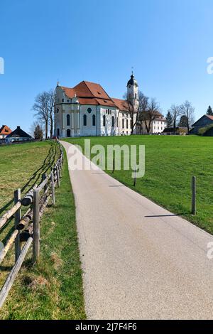 Deutschland Bayern Romantische Straße. Die Wallfahrtskirche wies (Wieskirche) Stockfoto