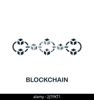 Blockchain-Symbol. Monochromes einfaches Kryptowährungssymbol für Vorlagen, Webdesign und Infografiken Stock Vektor