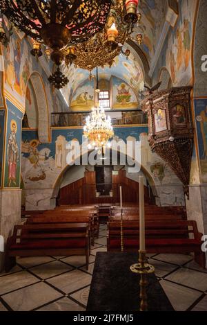 Griechisch-orthodoxe Kirche der Verkündigung, Nazareth, Israel die griechisch-orthodoxe Kirche der Verkündigung, auch bekannt als die griechisch-orthodoxe Kirche von S. Stockfoto