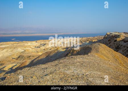 Mount Sodom (Har Sedom) ist ein Hügel entlang des südwestlichen Teils des Toten Meeres in Israel; es ist Teil des Judaean Desert Nature Reserve. Es braucht seine Stockfoto