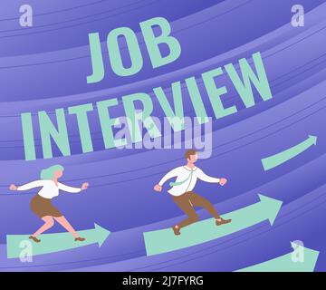 Inspiration zeigt Zeichen Vorstellungsgespräch. Konzept Bedeutung Bewertungsfragen Antworten Einstellende Beschäftigung Panel Pfeile leiten zwei Zusammenarbeit Stockfoto